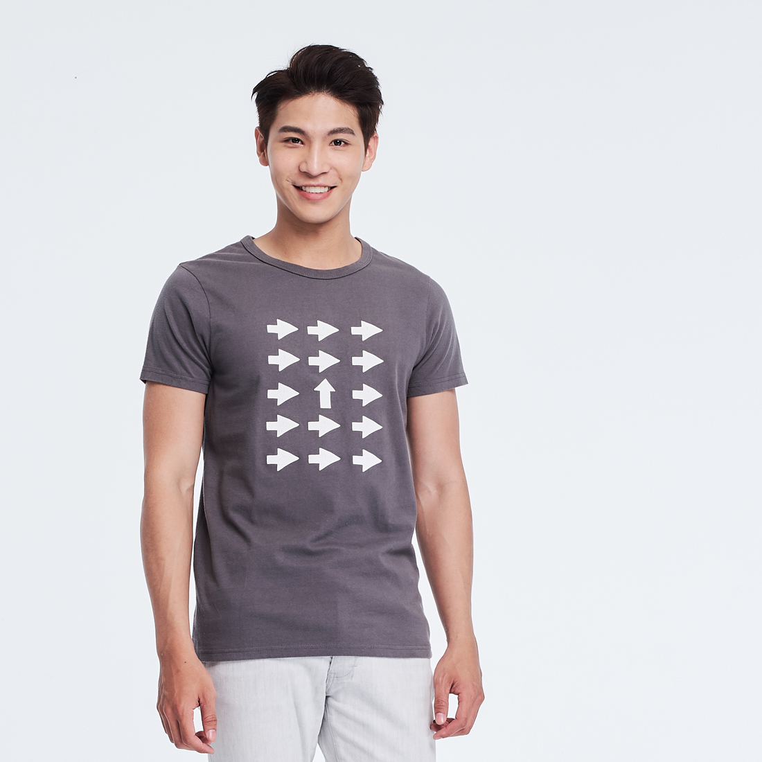 up to you 短袖 蜜桃棉 男T 深灰