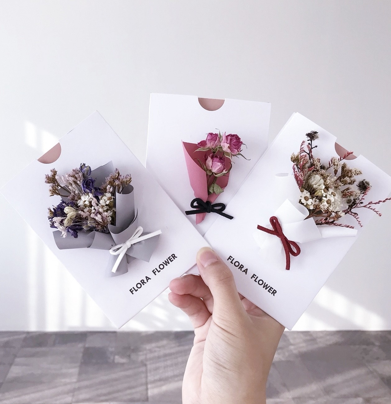內卡式七夕乾燥花卡片