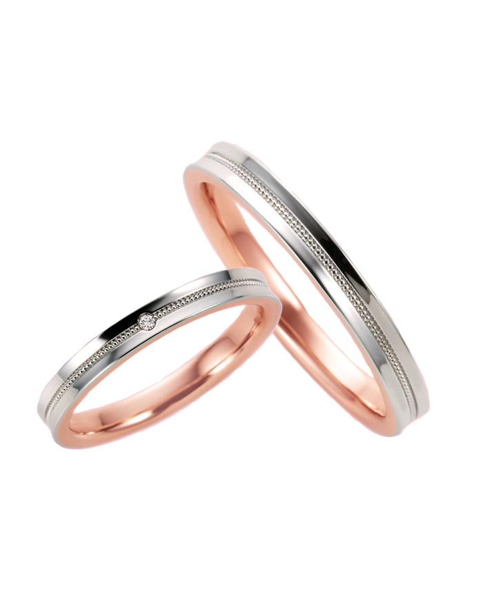 Angerosa - Escort  PT950 鉑金/ 18K 玫瑰金 結婚戒指