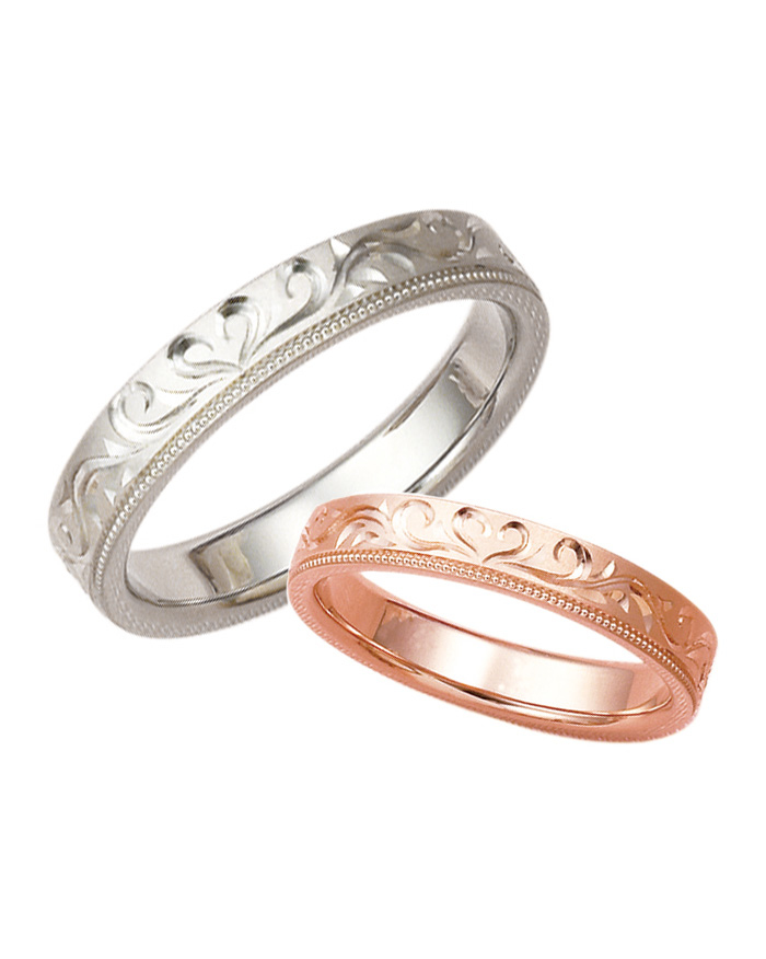 Angerosa - Beating PT950鉑金 / 18K 玫瑰金 結婚戒指