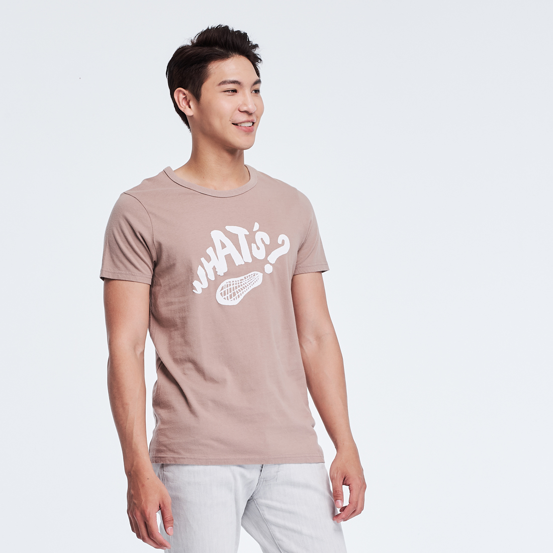 花生什麼事 短袖 蜜桃棉 男T 花生色