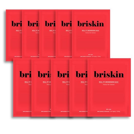 Briskin Real Fit Secondskin Mask [10P] - Anti-wrinkle & Firming / Anti-aging / Lifting