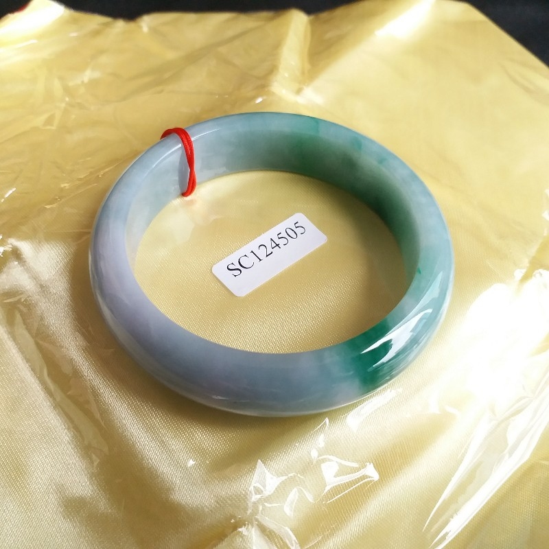 J1098 老坑冰紫綠春彩玉鐲 55.66mm (1.49)