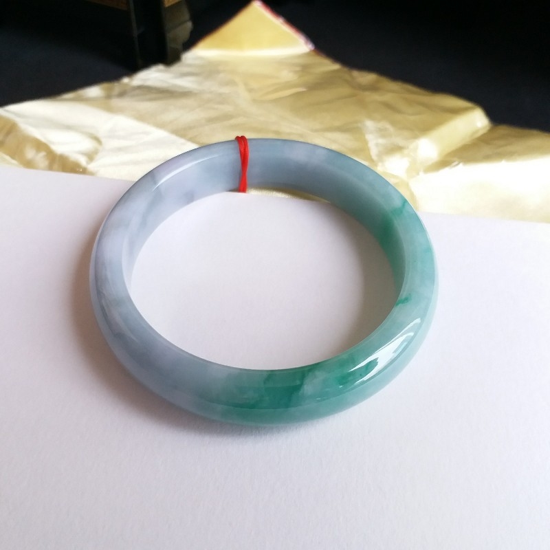 J1099 老坑冰紫綠春彩玉鐲 57.63mm (1.54)