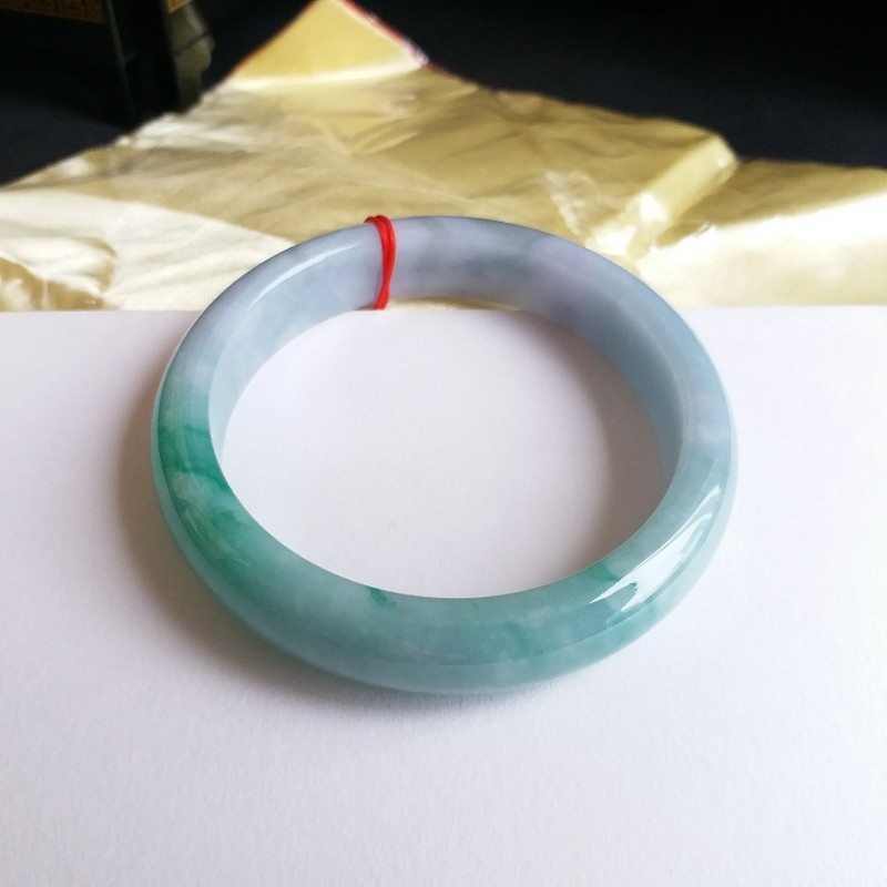 J1099 老坑冰紫綠春彩玉鐲 57.63mm (1.54)