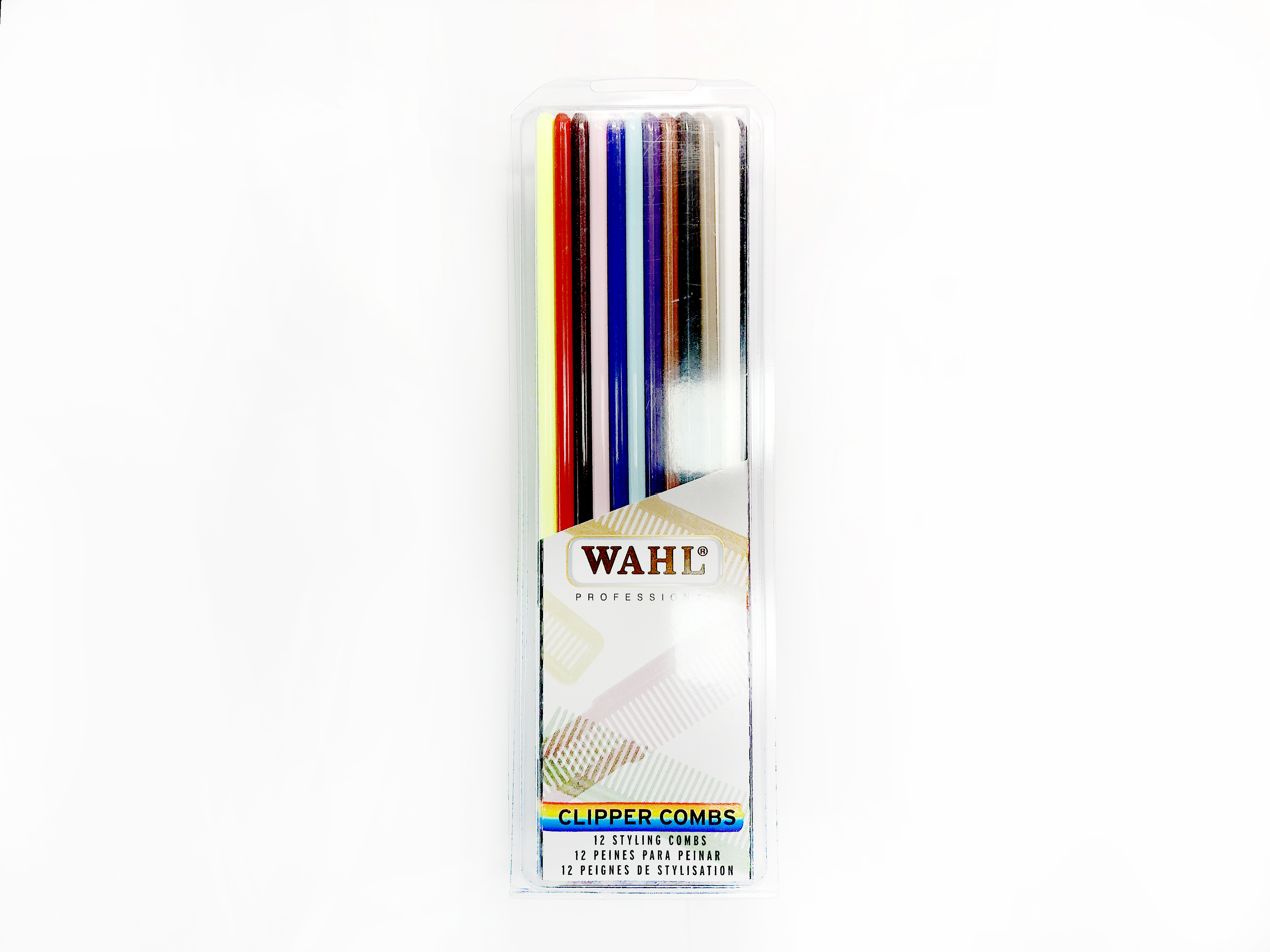 華爾 WAHL 彩色 12 件組 Flat Top 推剪梳（ 全不同色 ）