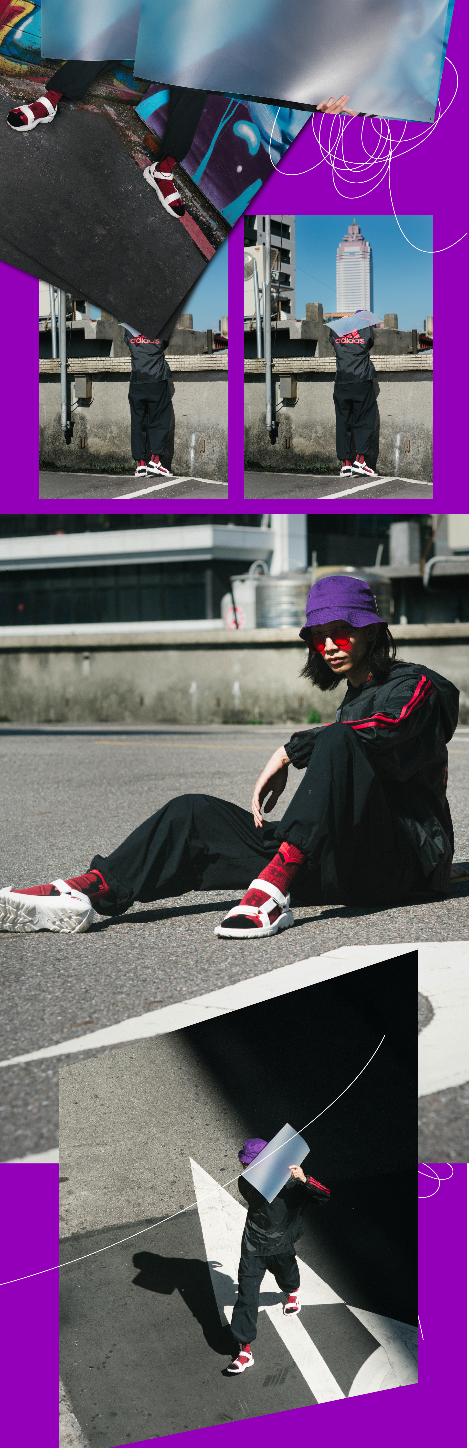 nozzle quiz 2018 於台北西門町拍攝全新的 LOOKBOOK 萬年，街頭場景展現襪子運動機能與造型