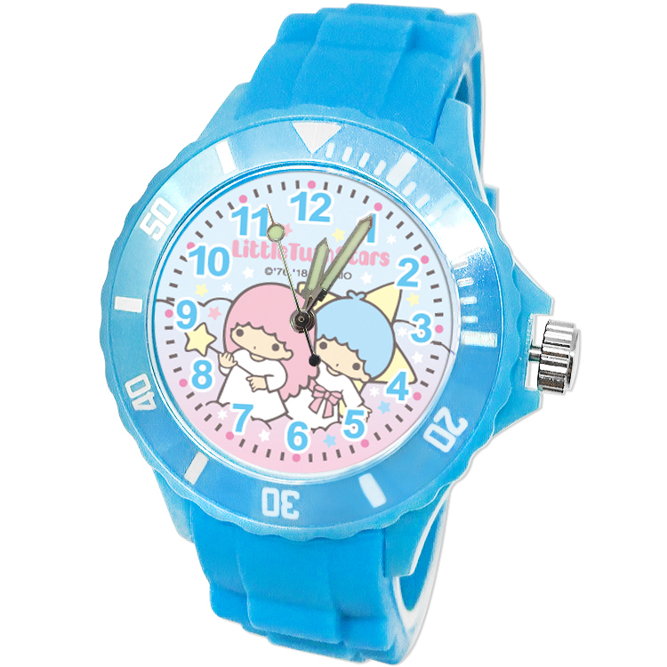【三麗鷗Sanrio】雙子星Kiki&Lala運動彩帶錶-1027T