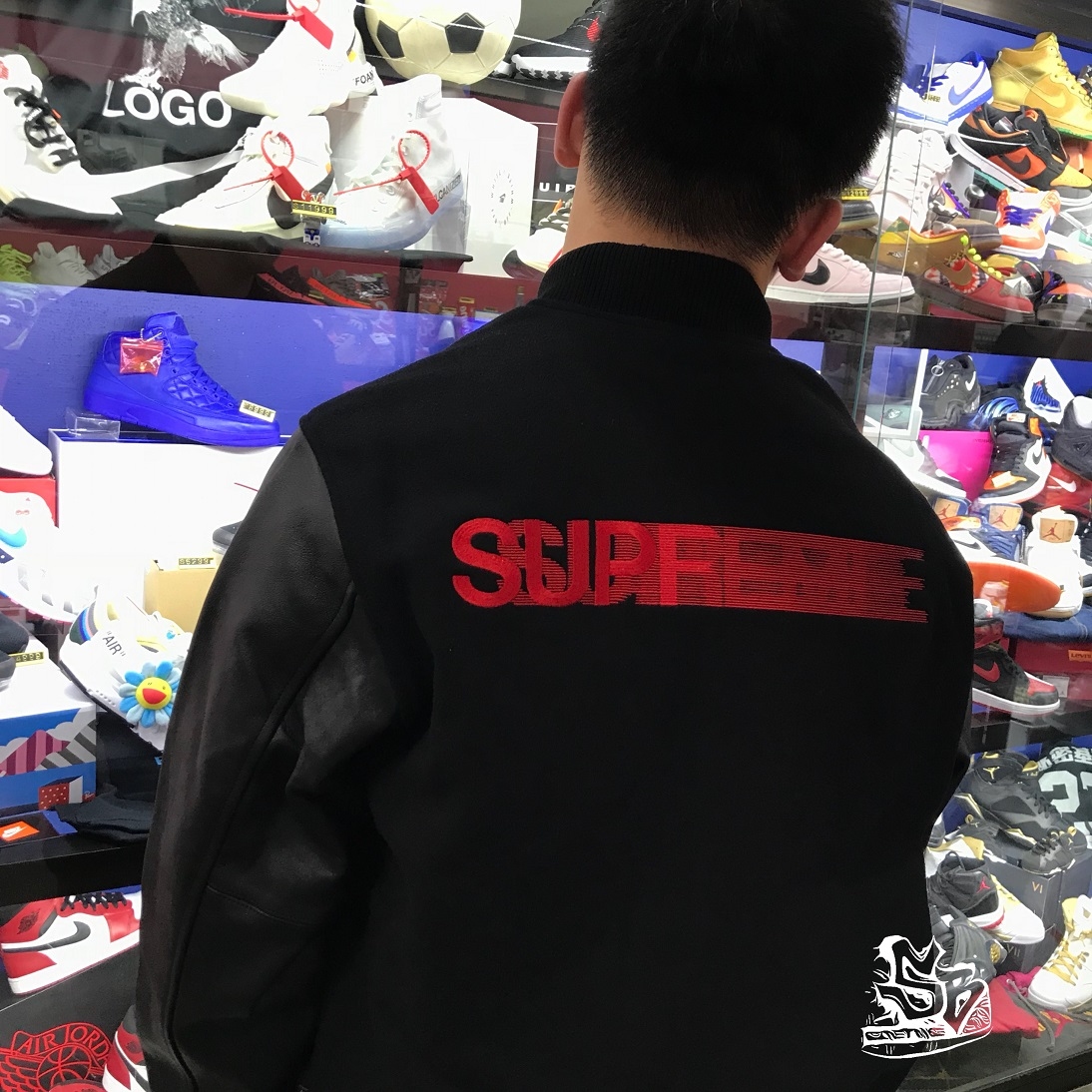 Supreme Motion Logo Varsity Jacket Black