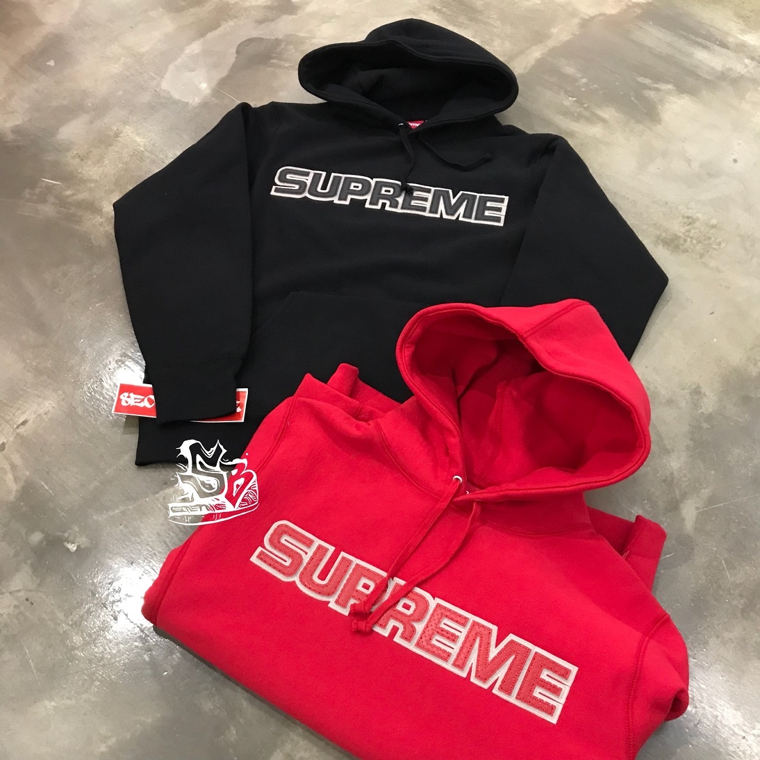 supreme perforated leather hooded sweatshirt