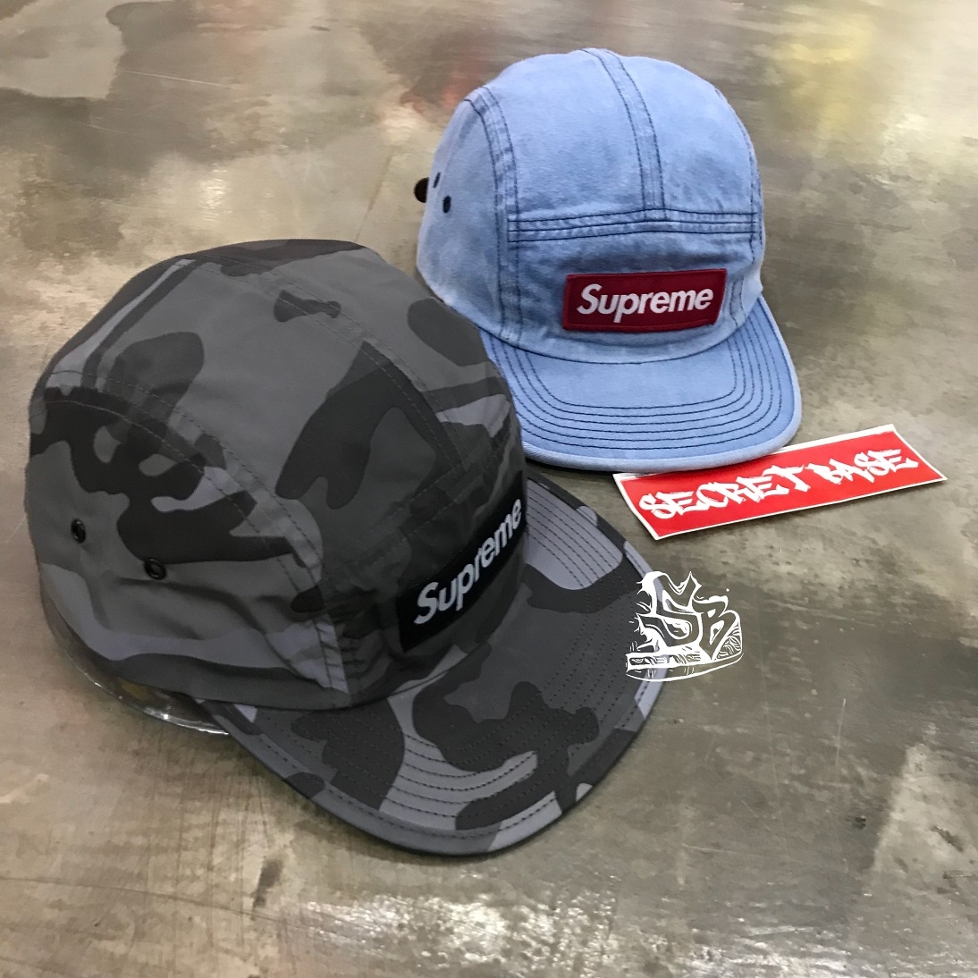 reflective camo camp cap