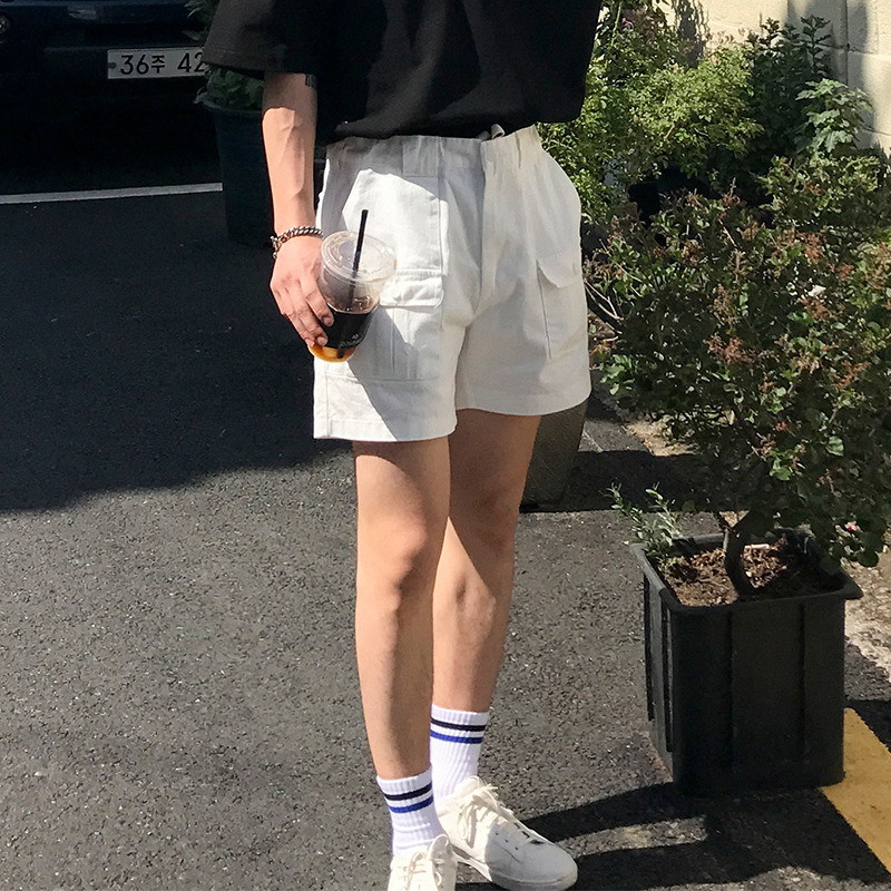 純白多口袋短褲 / XL / 不提供退換貨