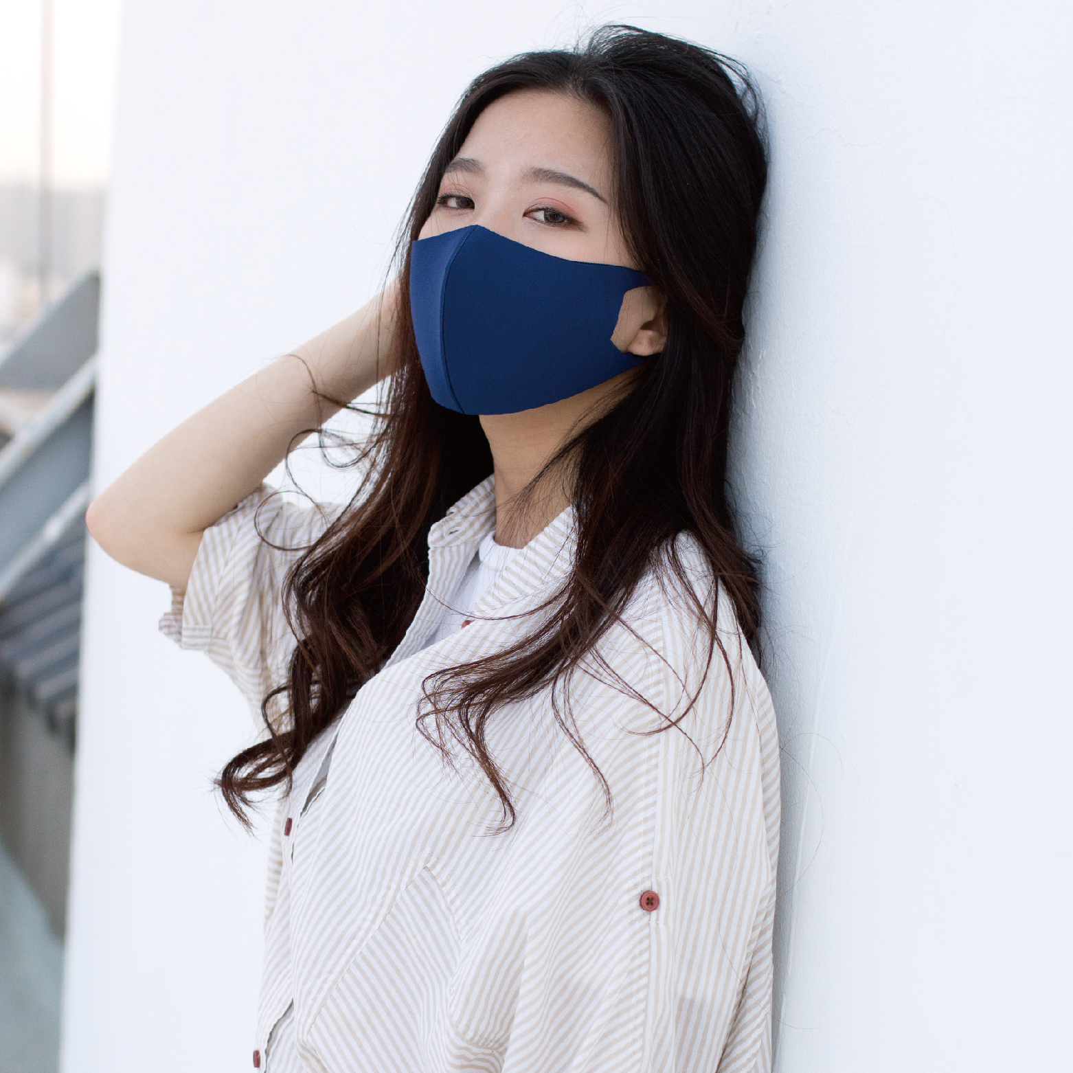 ｜午夜藍｜舒適美-3D立體透氣抗菌口罩