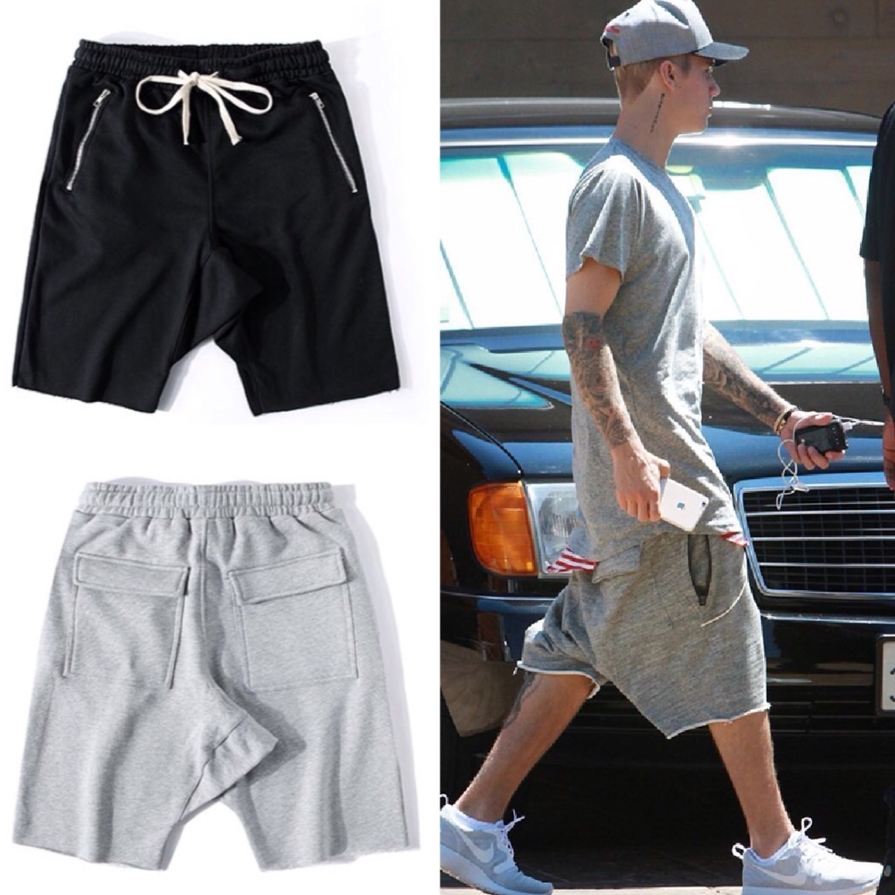 Fog風格 低檔不收邊 抽繩短褲 fear of God 小賈