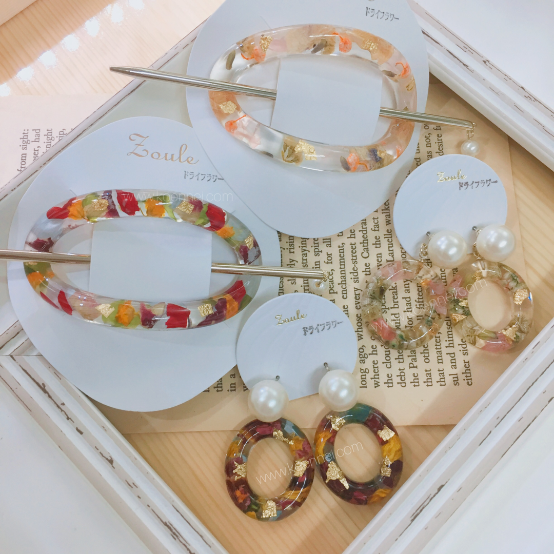 [網站限定優惠]【Zoule】日本乾花金箔耳環&髮簪