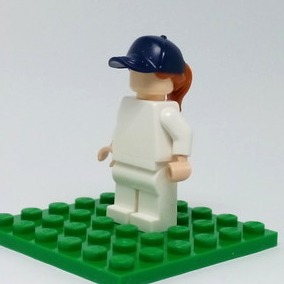 35660pb02 Hair Combo, Hair with Hat, Ponytail with Dark Blue Ball Cap Pattern