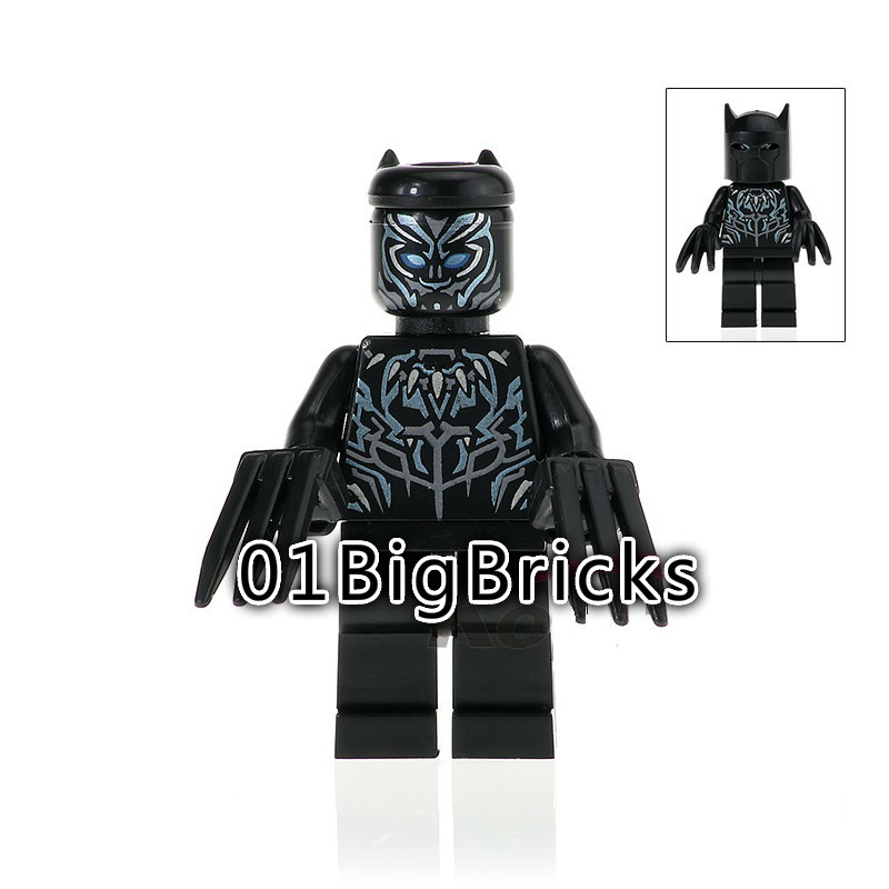 01 Big Bricks Custom Black Panther Mavrel DC SuperHeroes Minifigures Toy Mini figure Fit Lego Blocks PG393