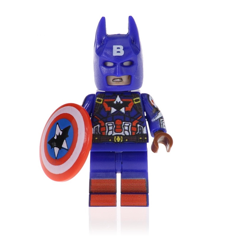 01 Big Bricks Custom Batman x Captain America Mavrel DC SuperHeroes Minifigures Toy Mini figure Fit Lego Blocks PG1534