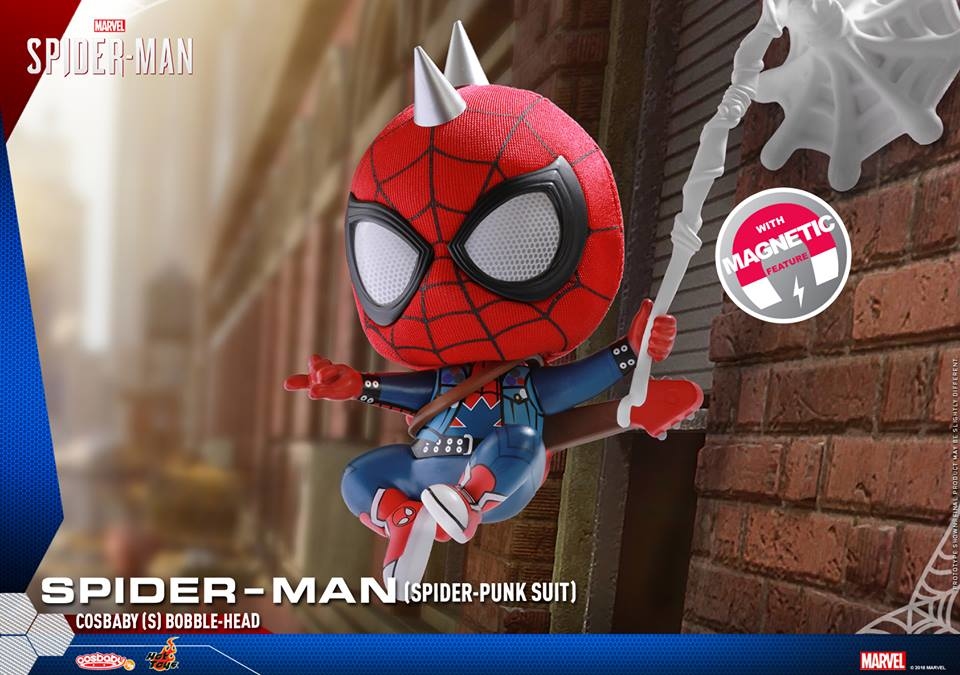 Hot Toy Spider-Man Spider-Punk Cosbaby with Magnetic F