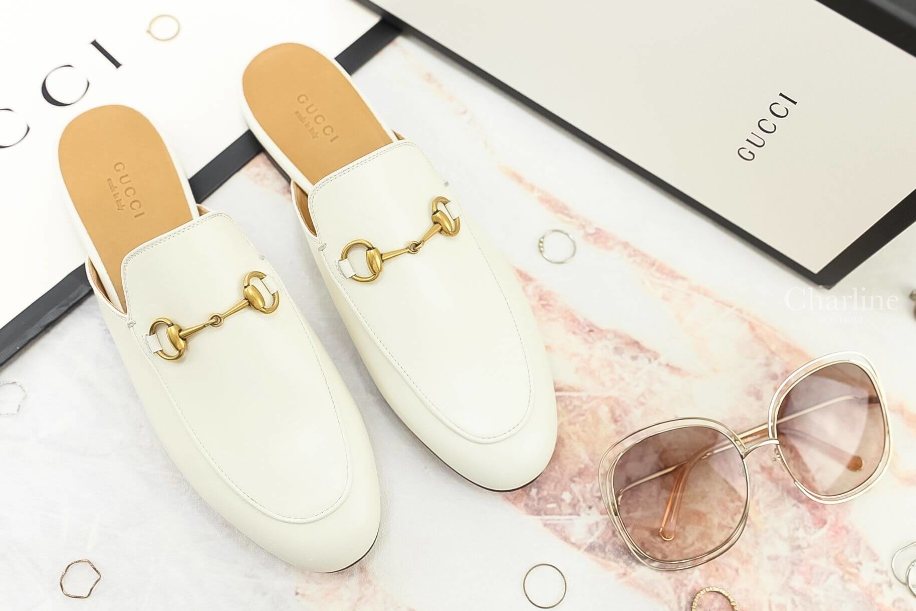 Gucci Princetown Leather Slipper 白色小牛皮拖鞋