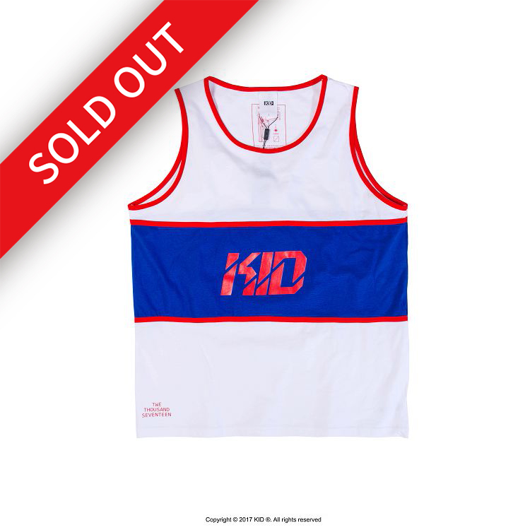 KID ® 色塊拼接背心 藍/白