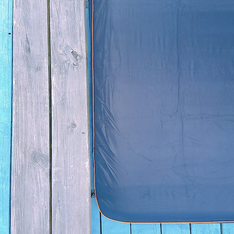 ║深靛銀藍 ● 飽和甜橘║ 綠地好眠充氣床床包