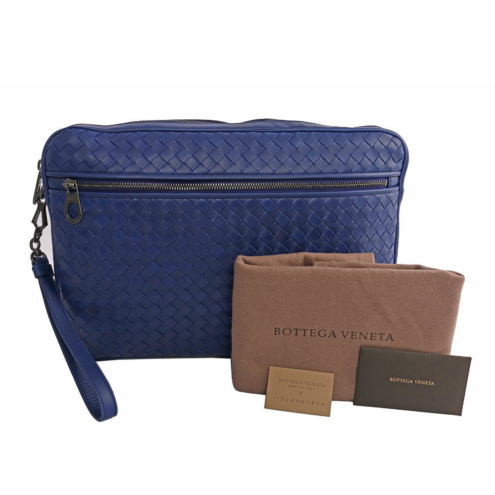 【BOTTEGA VENETA】大型小牛皮編織手拿包