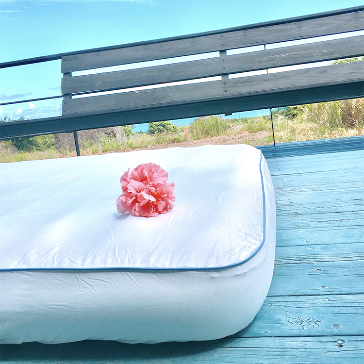 ║北極雪白 ● 艷夏藍天║ 綠地好眠充氣床床包