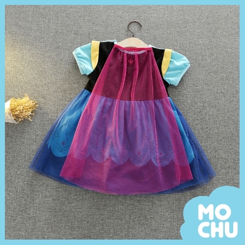 短袖花雕公主蓬蓬裙(藍)