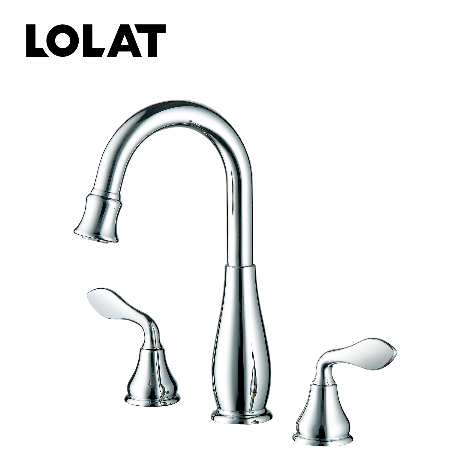 LOLAT三件式花系列臉盆水龍頭-鉻色BWT81078