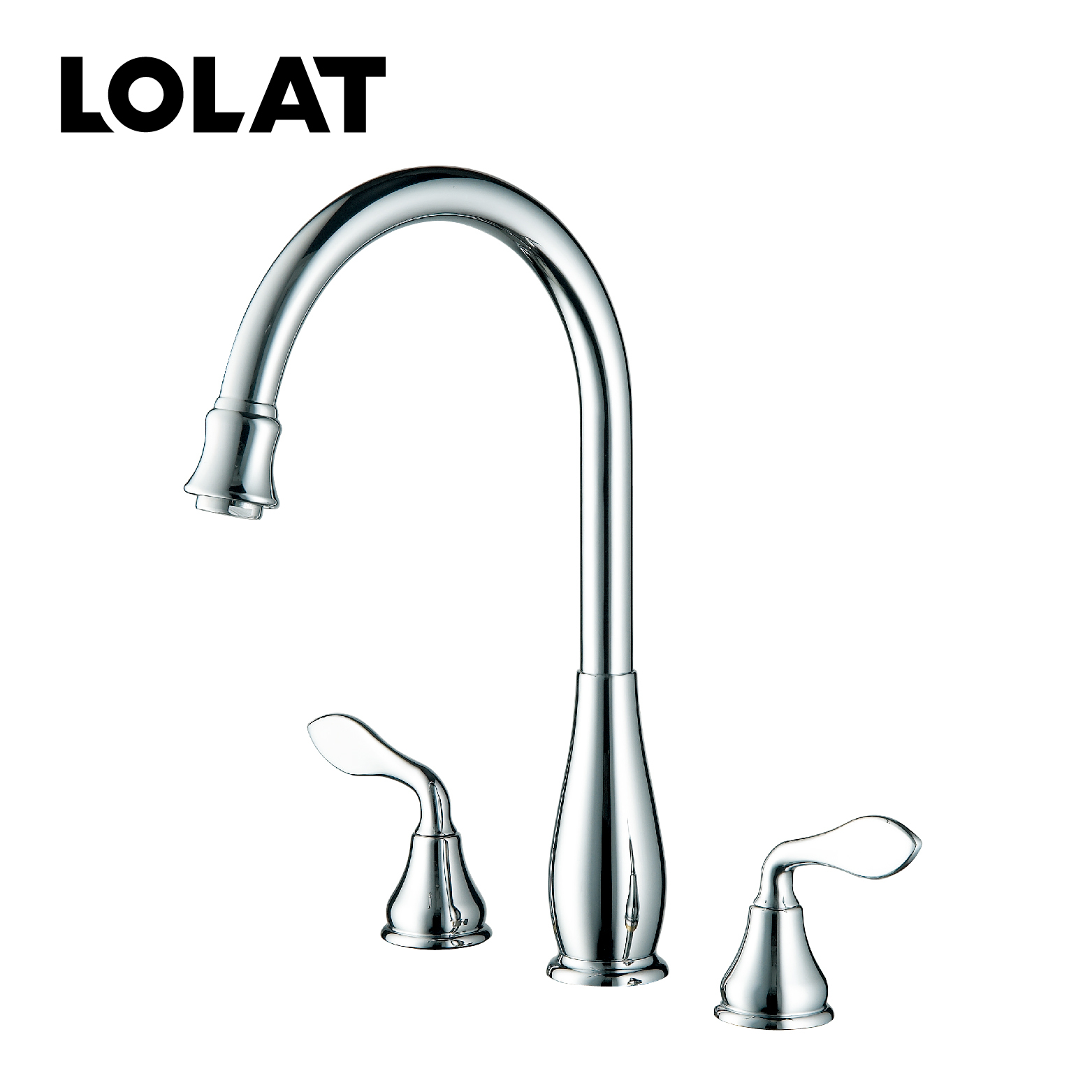 LOLAT三件式花系列浴缸水龍頭-鉻色TWT81049(期貨商品，請洽客服)