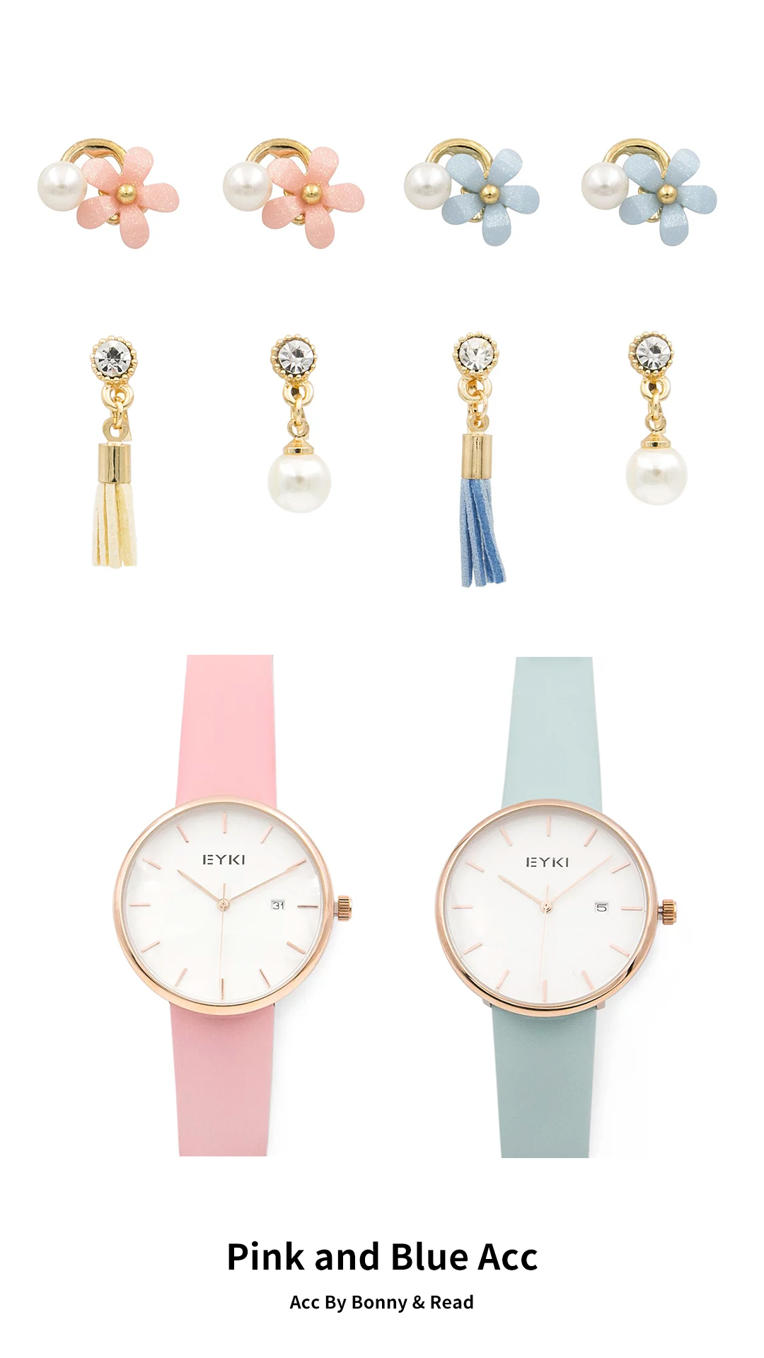 [韓國] 珍珠小花耳環  / 珍愛小流蘇耳環 /  珍愛小流蘇耳環