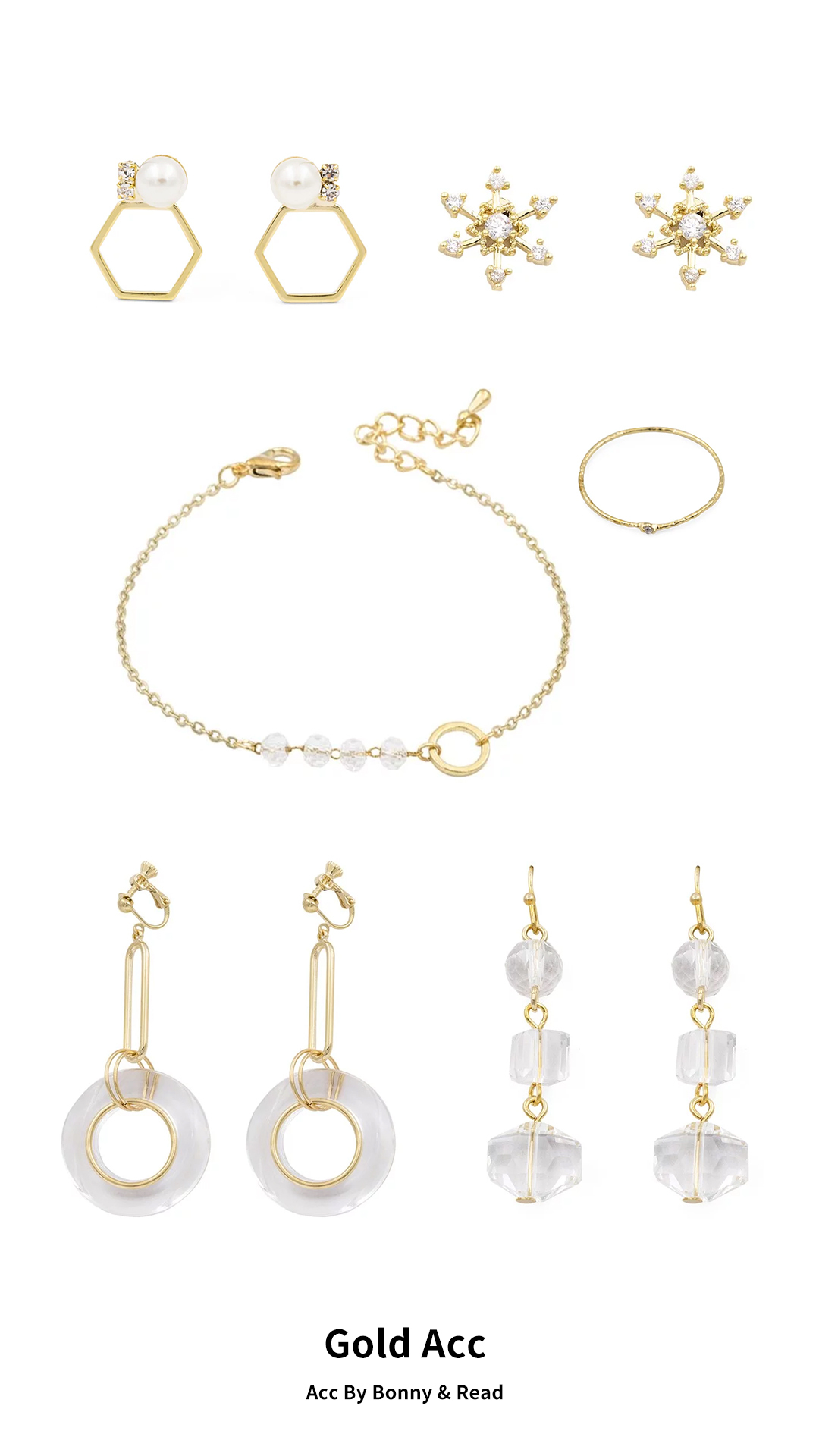 [韓國] 優雅珍珠六角耳環  / 冰雪花漾耳環 / [韓國] 印象派微光手鍊 / [韓國] 羅浮宮的清晨耳環 / [韓國] 純淨冰晶耳環