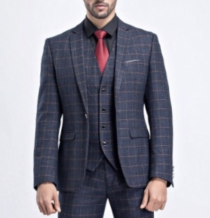 熟男格紋經典西服
