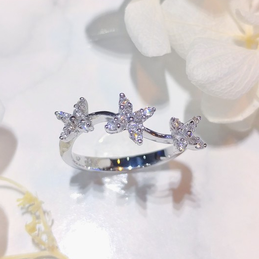 全新18K白金25份鑽石戒指