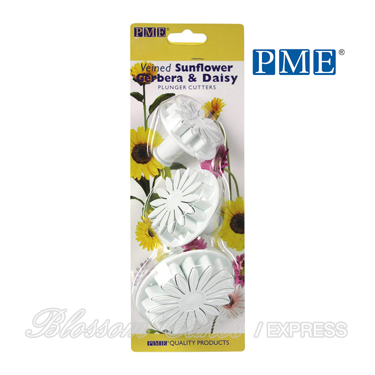 PME Veined Sunflower/Daisy/Gerbera Plunger Cutters, Set of 3