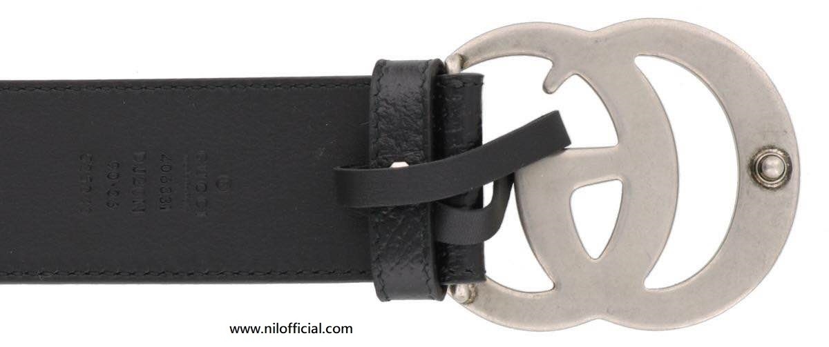 Gucci GG MARMONT 雙G銀頭皮帶