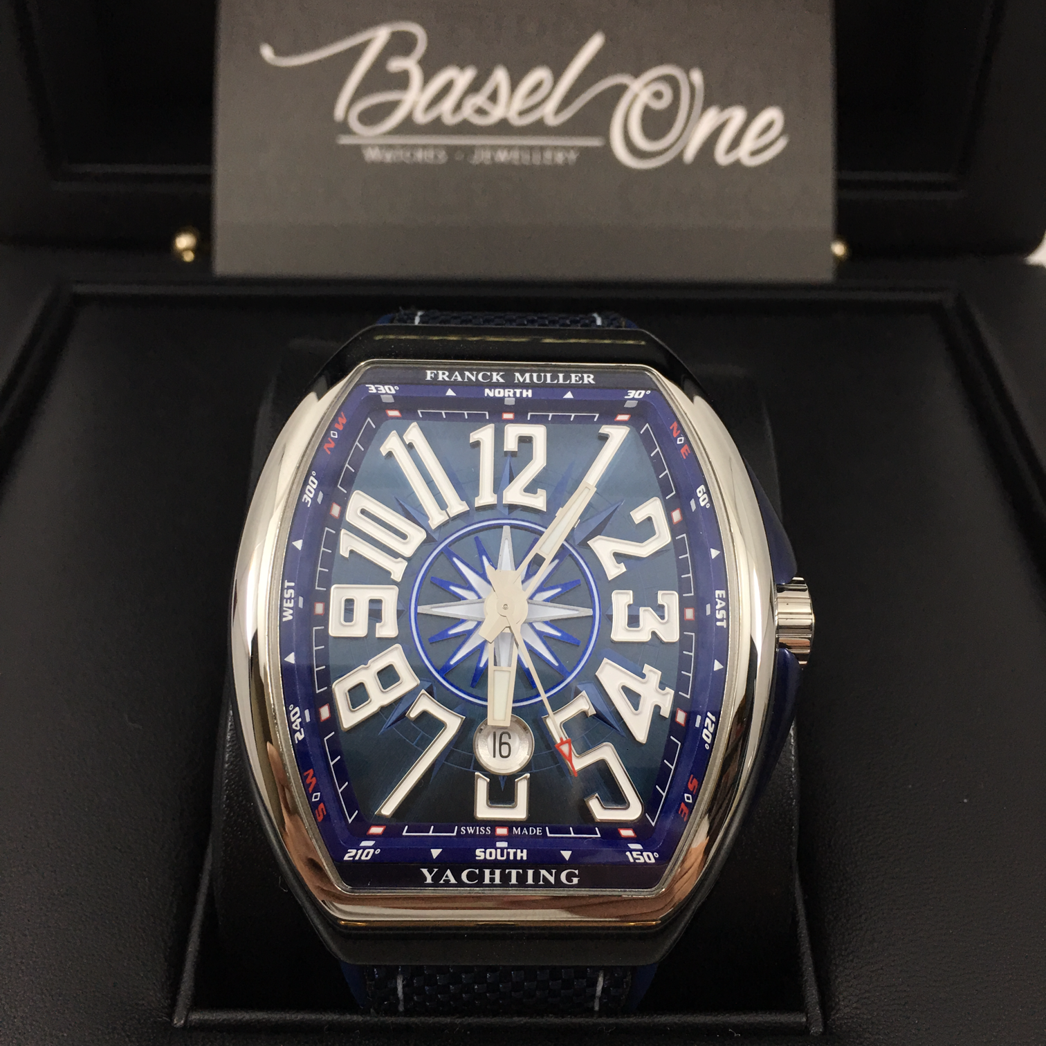 BRAND NEW V45 YACHTING BLUE STAINLESS STEEL FABRIC LEATHER STRAP