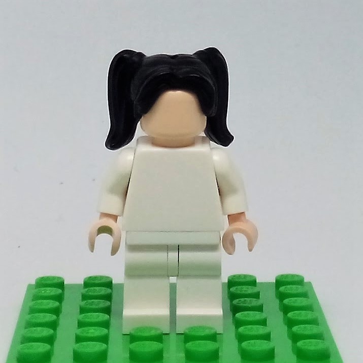 20596 Hair Female Pigtails High, Long Bangs, Hole on Top