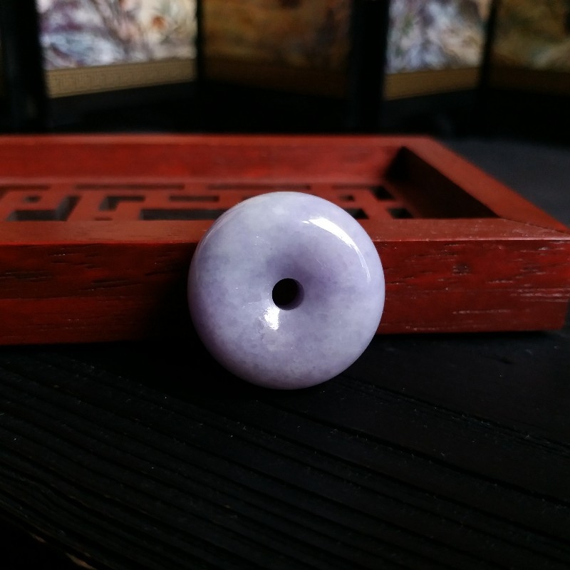 J1212 冰糯紫羅蘭厚庄平安扣 (24.4mm直徑)