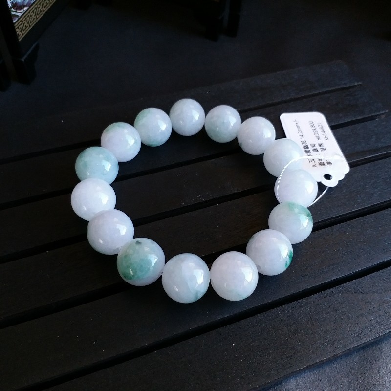 KH144621 冰糯飄花手串 (14.2mm直徑)