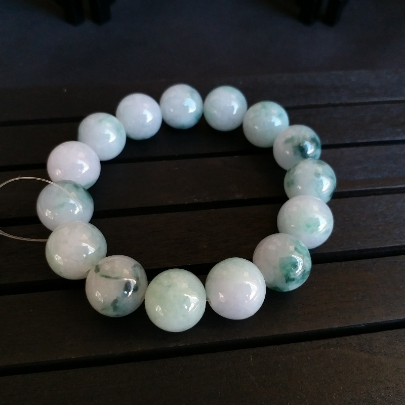 KH144622 冰糯飄花手串 (14.3mm直徑)