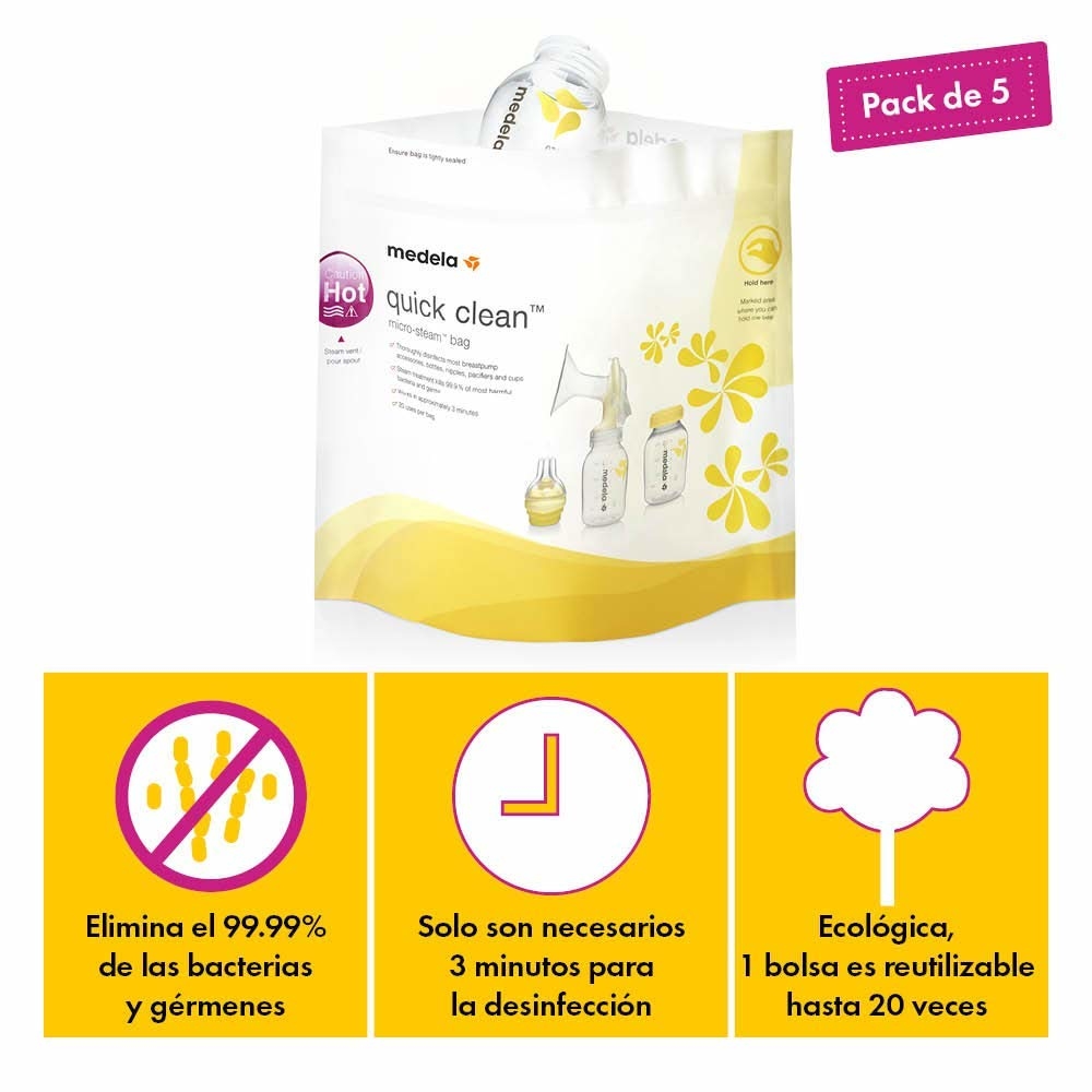 Medela Quick Clean Micro Steam Bags, 5 Count