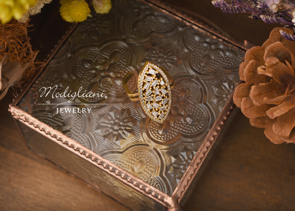 月光流瀉碎石戒指 (橄欖款)