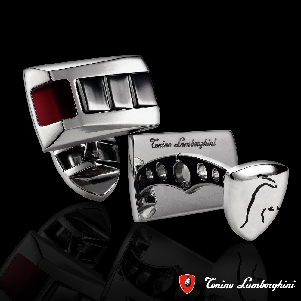 藍寶堅尼Tonino Lamborghini IL PRIMO Red 袖釦 防抗過敏 SUS316L頂級不鏽鋼 義大利精品