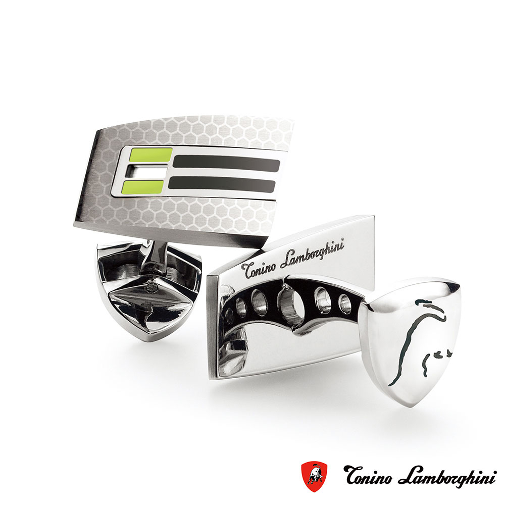 藍寶堅尼Tonino Lamborghini CORSA Green 袖釦 防抗過敏 SUS316L頂級不鏽鋼 義大利精品