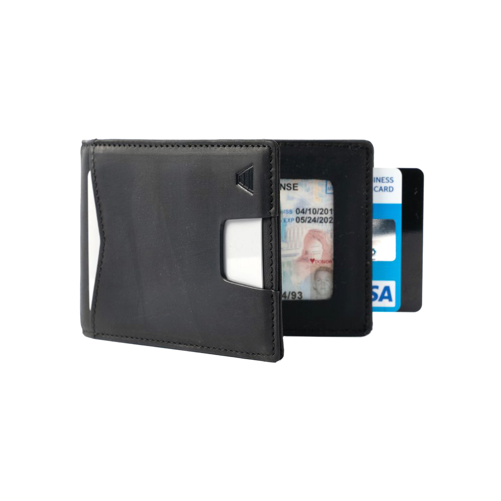 Andar | The Apollo 多功能夾式真皮皮夾 黑 RFID