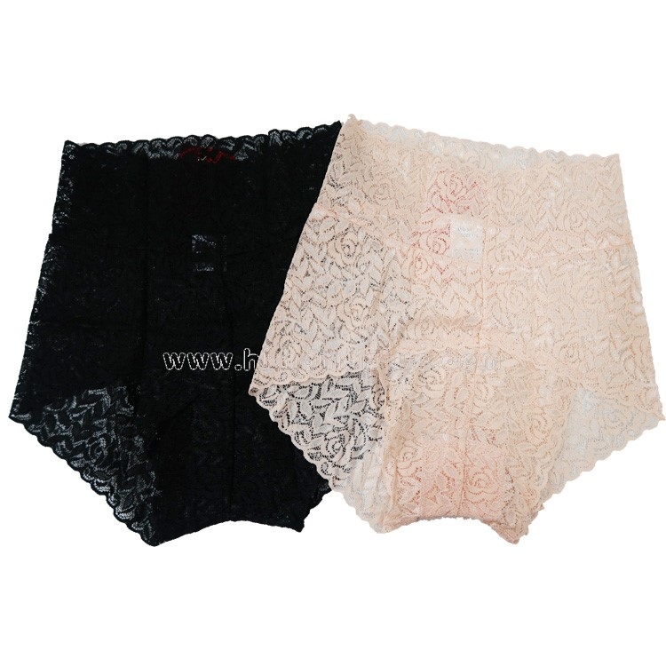 4條裝 JOY: 高腰喱士通花內褲 F/XL