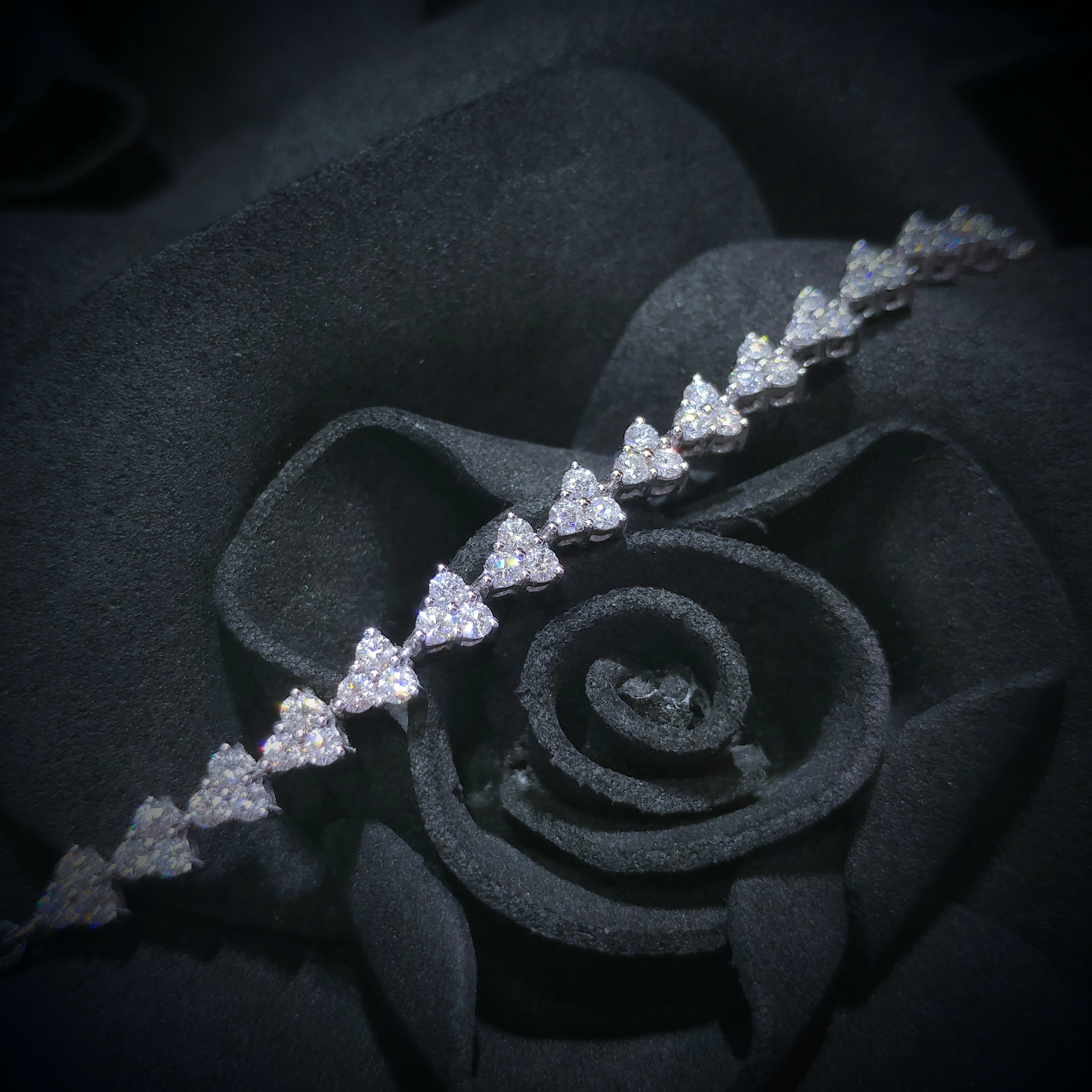 全新18K白金1卡6份鑽石軟鍊鈪