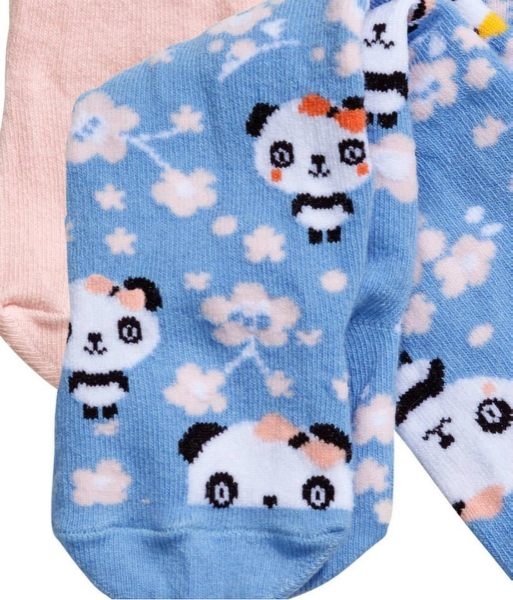 美國 H&M 嬰幼兒褲襪 包腳褲襪/嬰兒襪/棉襪/襪子/彌月送禮_粉色+雪花熊貓(6-12M)